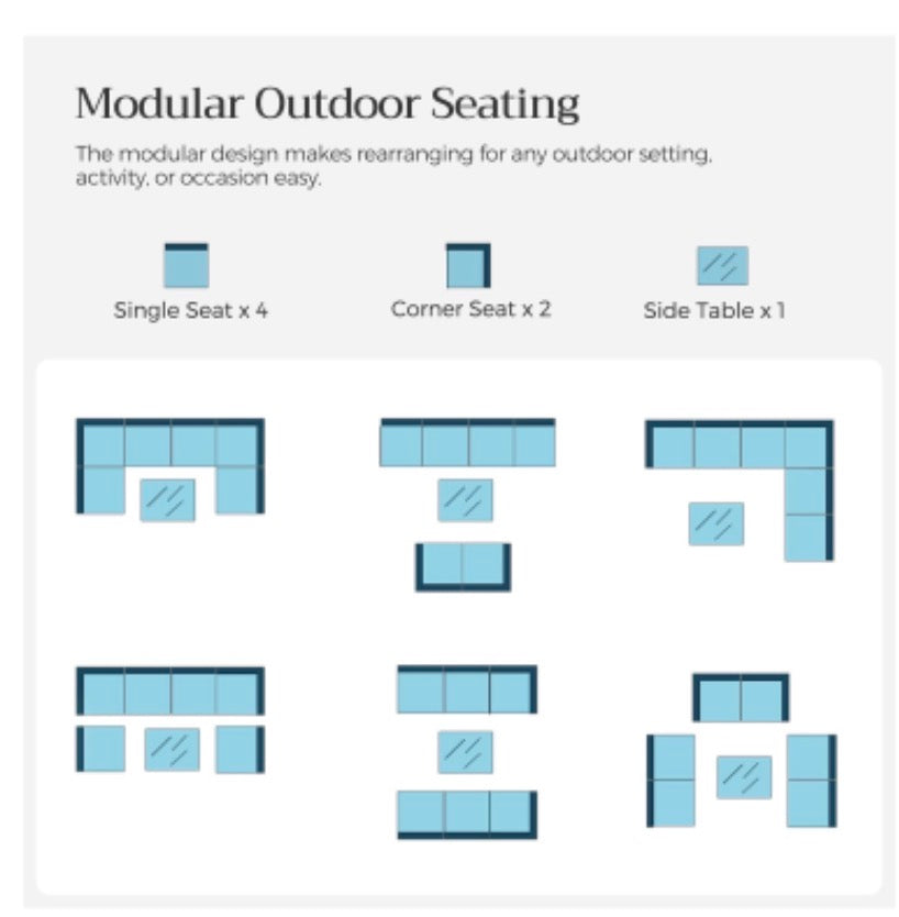 7 Piece Outdoor Rattan Furniture Set