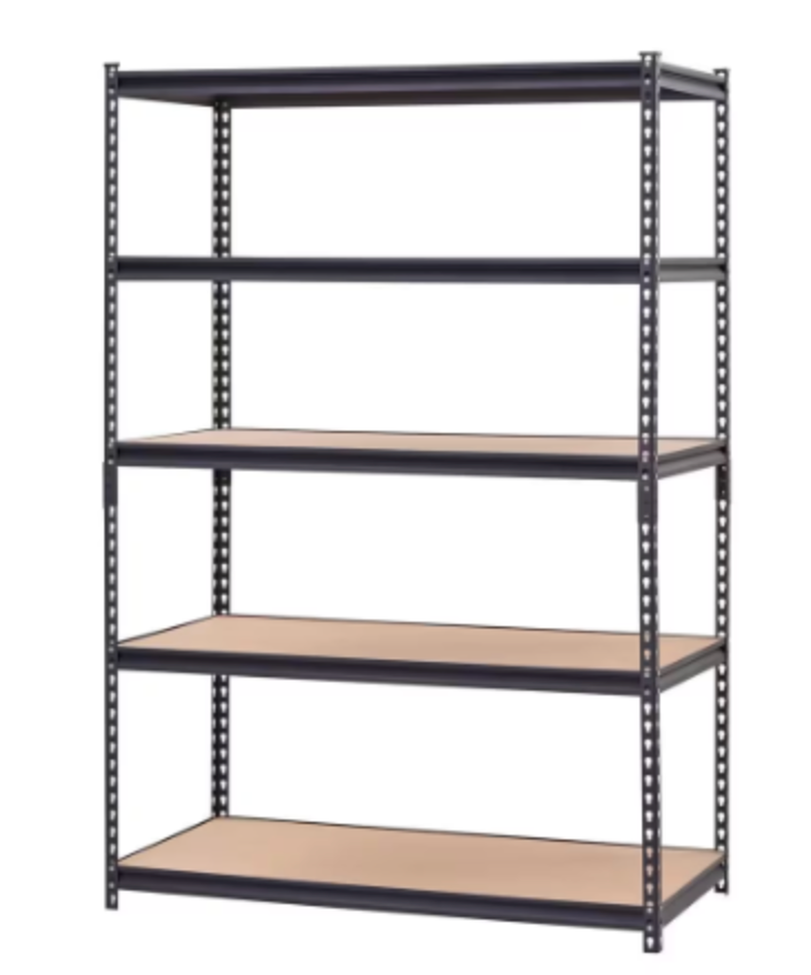 Heavy Duty 5-Tier Rivet Shelf – 4FT Wide Adjustable Boltless Metal Storage Rack, 330 lb per Shelf (Depth Options: 16″ / 18″ / 20″)