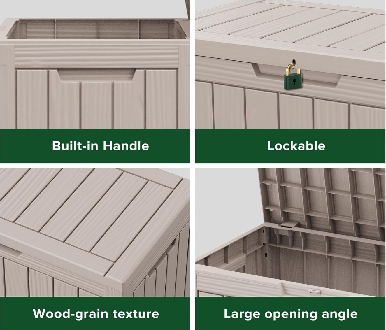 45 Gallon Outdoor Storage Deck Box – Waterproof Resin Patio Storage for Cushions, Tools & Garden Accessories