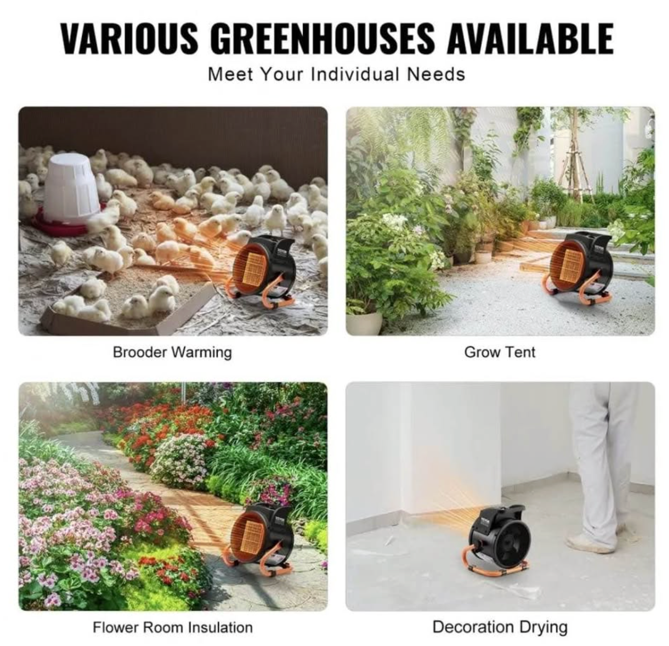 Industrial Fan Heater 1500W – Portable Electric Space Heater for Garage, Workshop & Jobsite