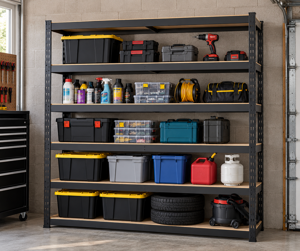 Heavy Duty 5-Tier Slot Post Shelf – 72" H × 48" W × 16" D
