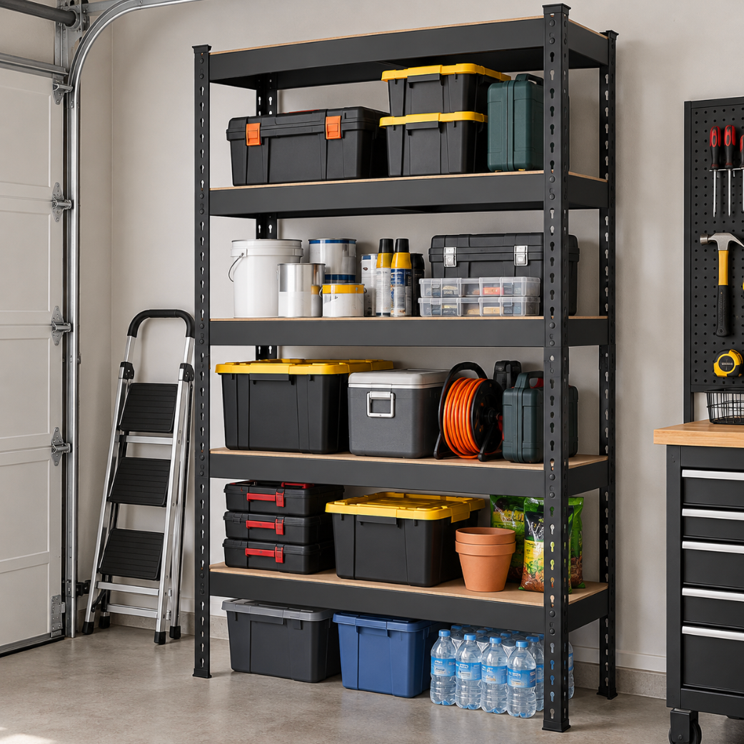Heavy Duty 5-Tier Rivet Shelf – 72”H x 36”W x 18”D