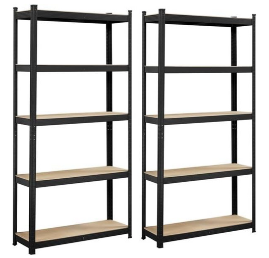 Heavy Duty 5-Tier Metal Slot Shelf – 3FT Wide Adjustable Boltless Storage Rack, 330 lb per Shelf (Single or 2-Pack)