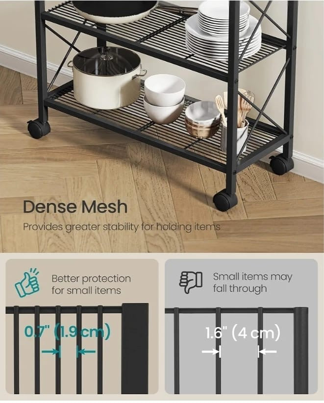 3 Tier Rolling Cart Shelf