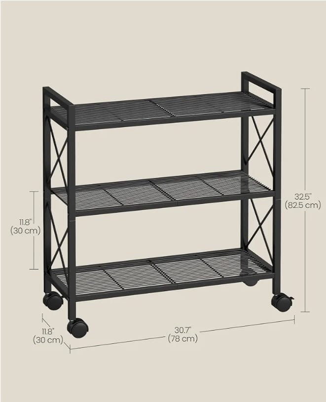 3 Tier Rolling Cart Shelf