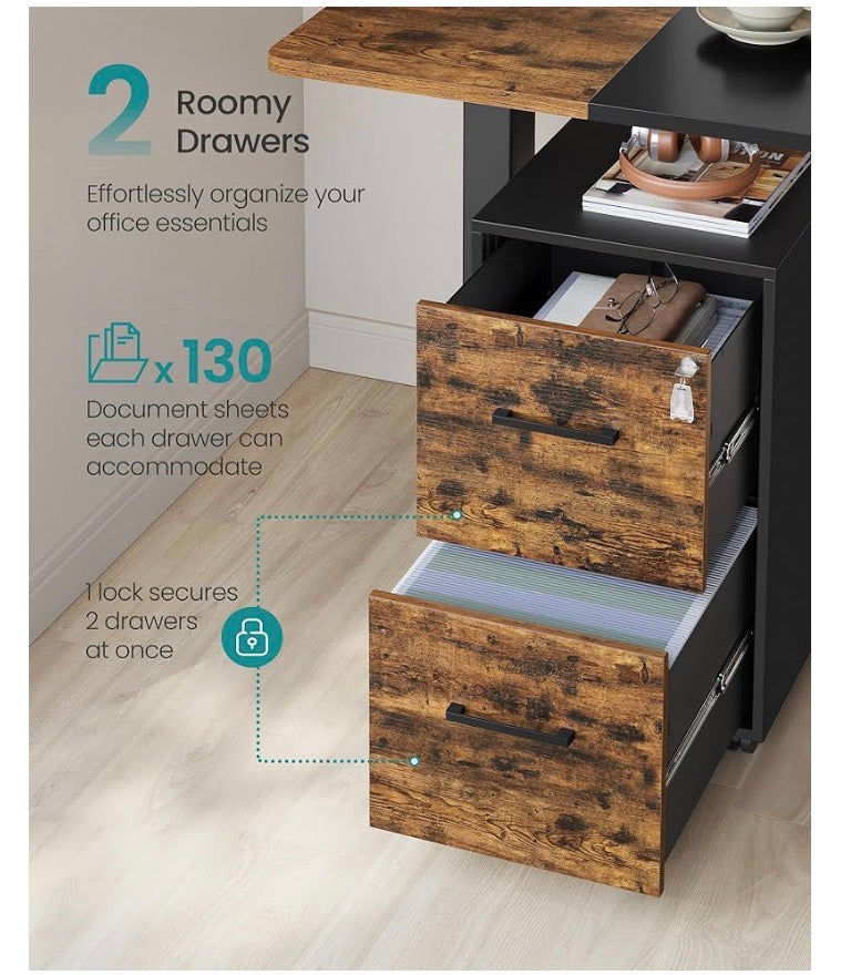 Rustic Brown Office Filing Cabinet