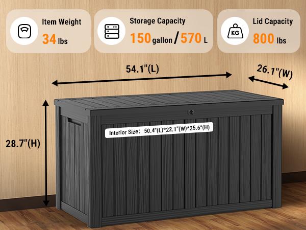 150 Gallon Outdoor Patio Box