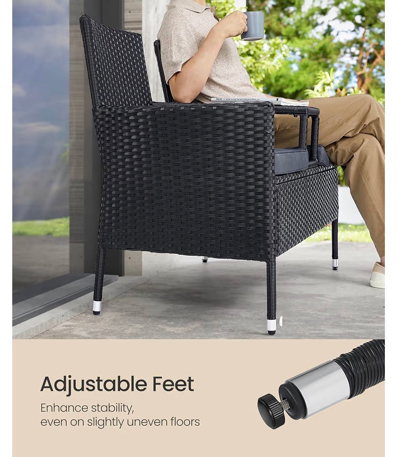 Outdoor Rattan Patio Sofa with Table