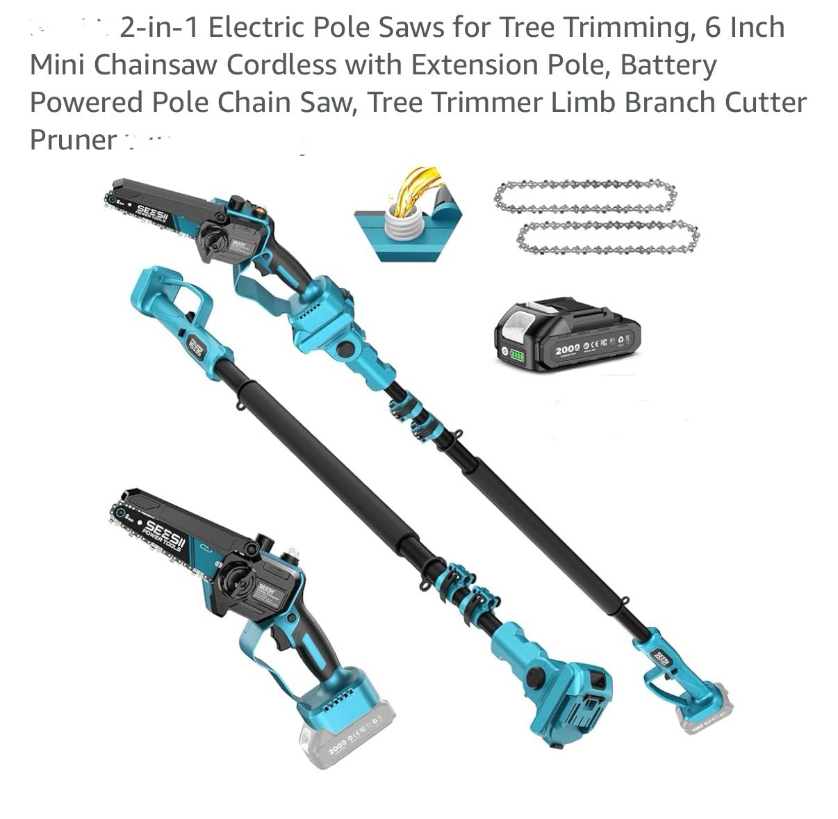 2-in-1 Electric Pole Saw