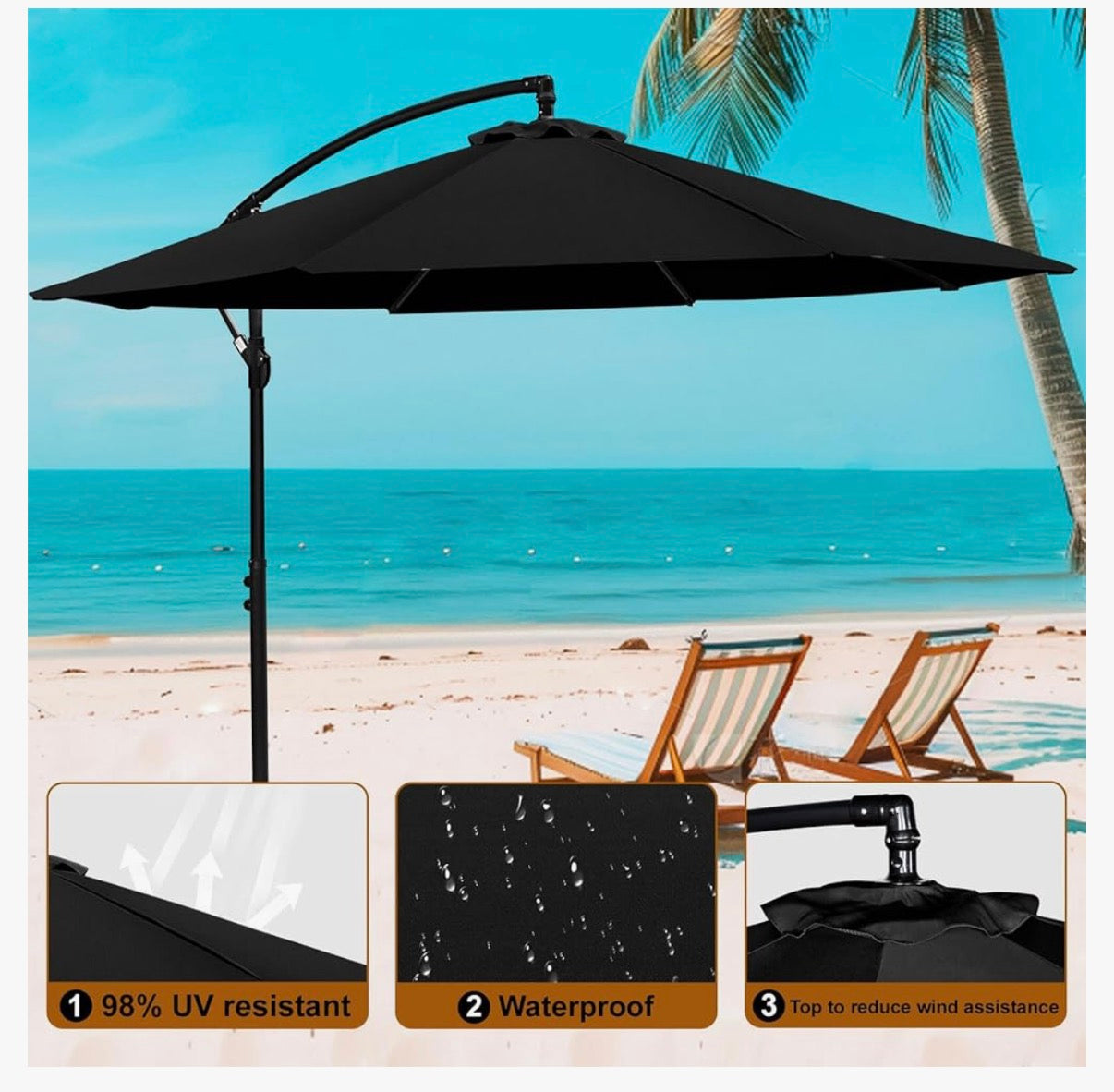 Outdoor 10ft Cantilever Patio Umbrella