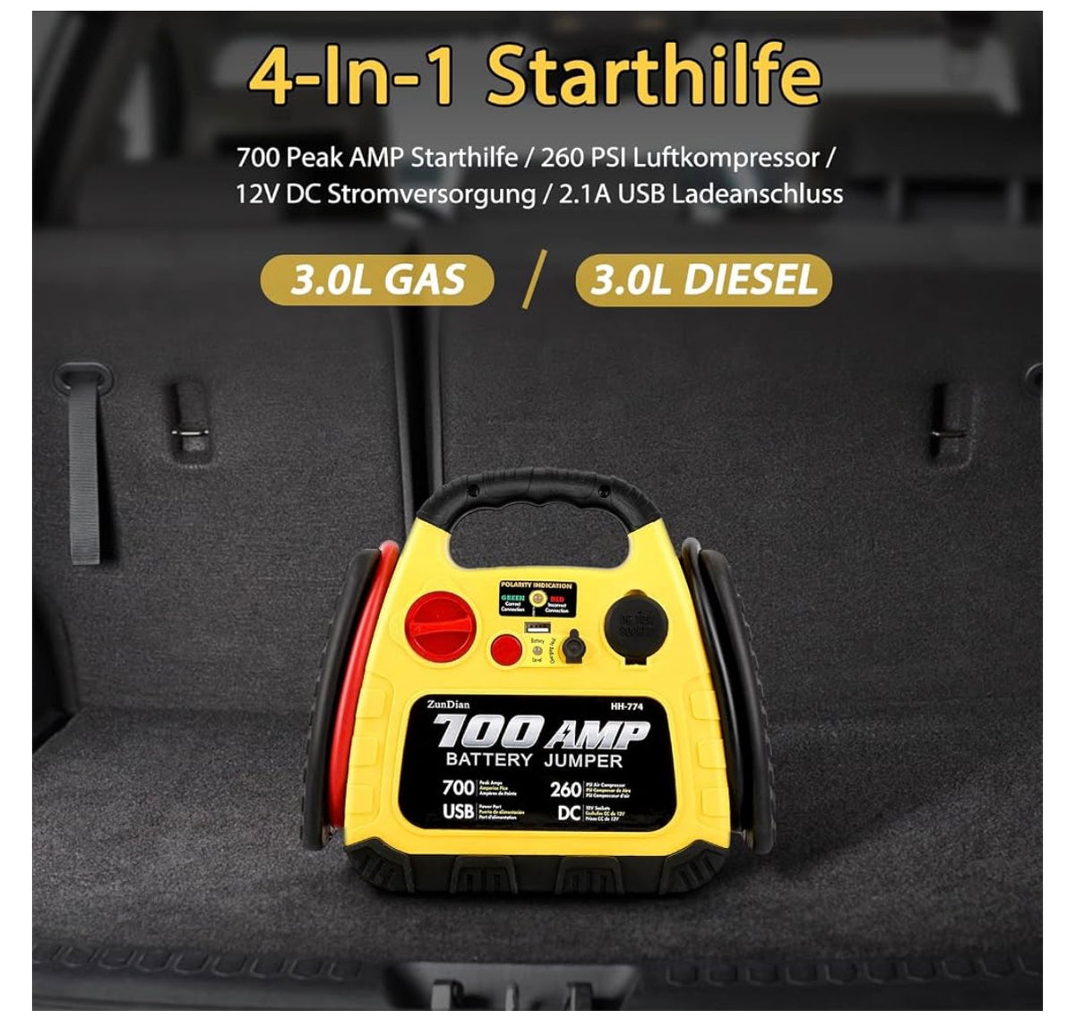 4 in 1 Jump starter and Tire Inflator