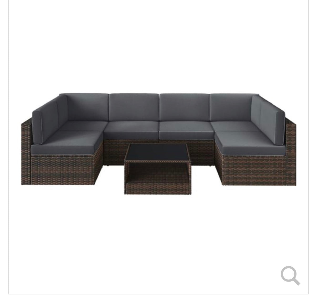 7 Piece Outdoor Rattan Furniture Set
