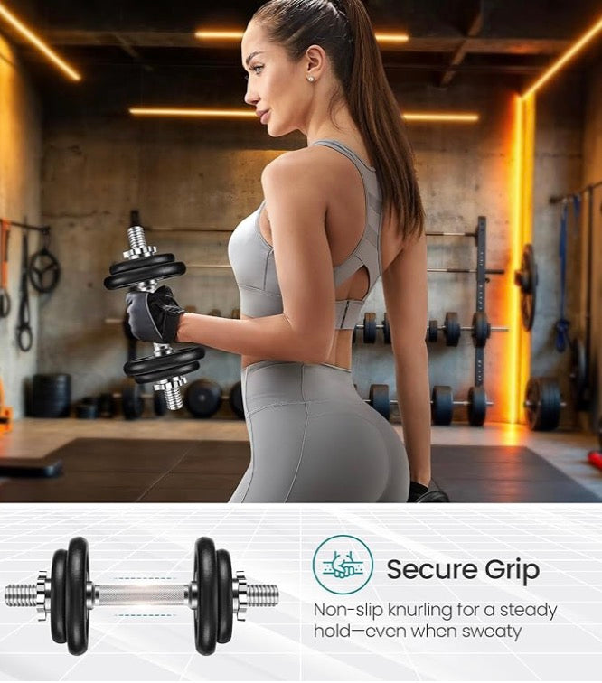 2-in-1 Cast Iron Dumbbells, 20kg