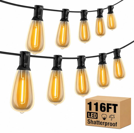 116ft Patio String Lights