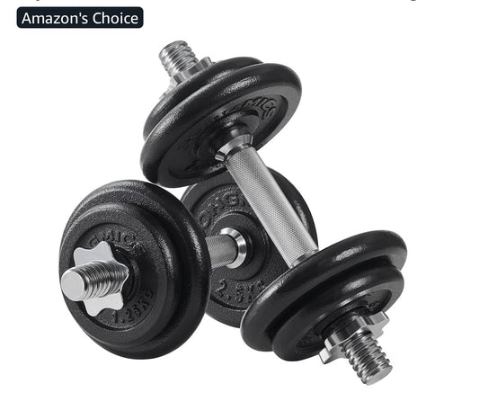 2-in-1 Cast Iron Dumbbells, 20kg