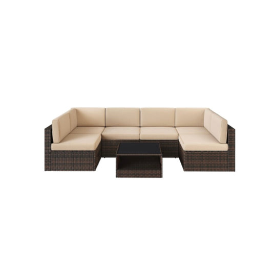 7 Piece Outdoor Rattan Furniture Set