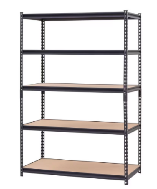 Heavy Duty 5-Tier Rivet Shelf – 4FT Wide Adjustable Boltless Metal Storage Rack, 330 lb per Shelf (Depth Options: 16″ / 18″ / 20″)