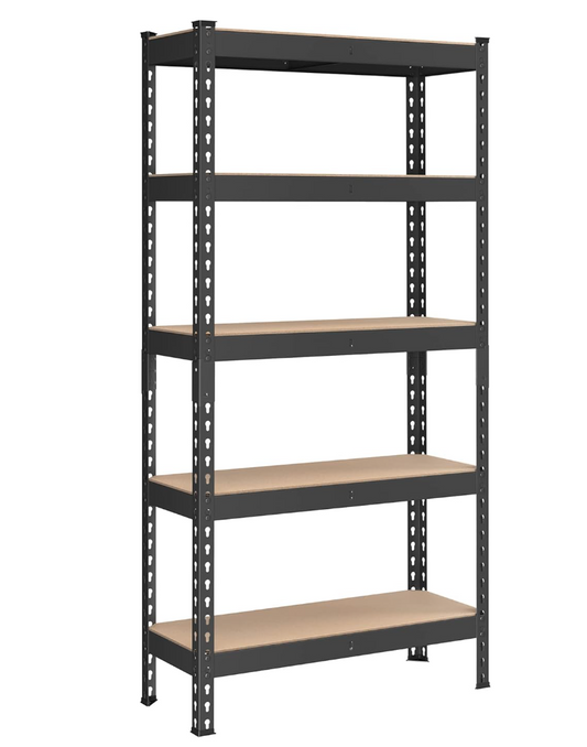 Heavy Duty 5-Tier Rivet Shelf – 3FT Wide Adjustable Boltless Metal Storage Rack, 330 lb per Shelf (16″ or 18″ Depth Options)