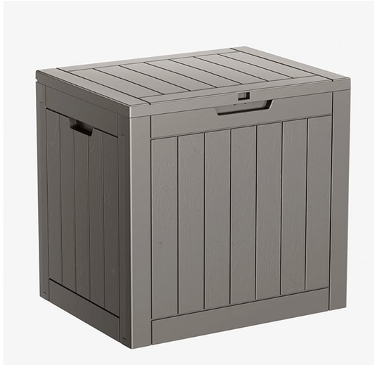 31 Gallon Outdoor Storage Deck Box – Waterproof Resin Patio Bench for Cushions, Toys & Garden Tools