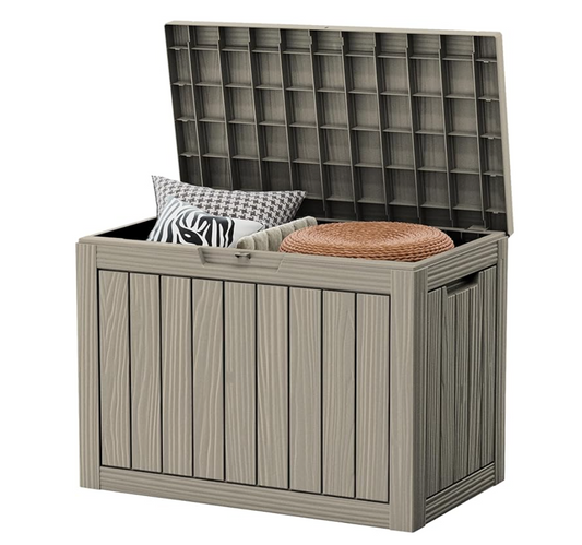 45 Gallon Outdoor Storage Deck Box – Waterproof Resin Patio Storage for Cushions, Tools & Garden Accessories