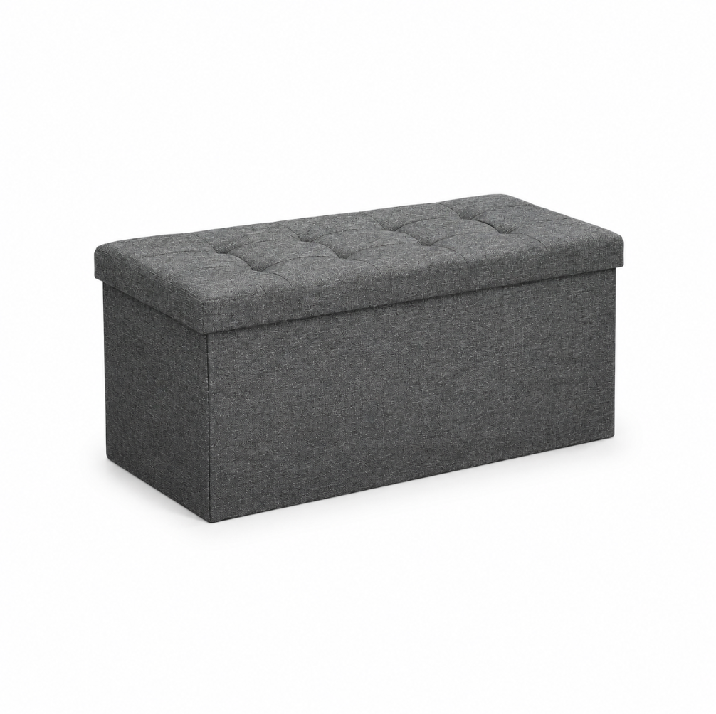 Gray Storage Ottoman Bench