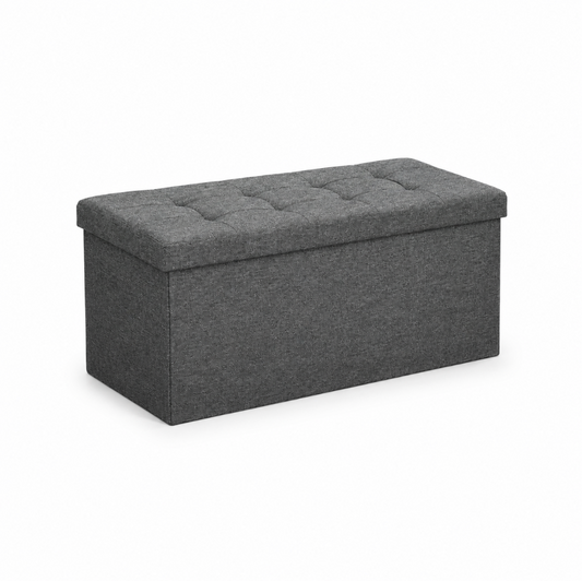 Gray Storage Ottoman Bench