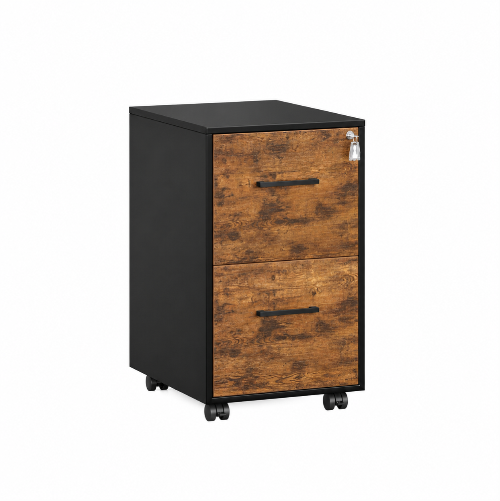 Rustic Brown Office Filing Cabinet