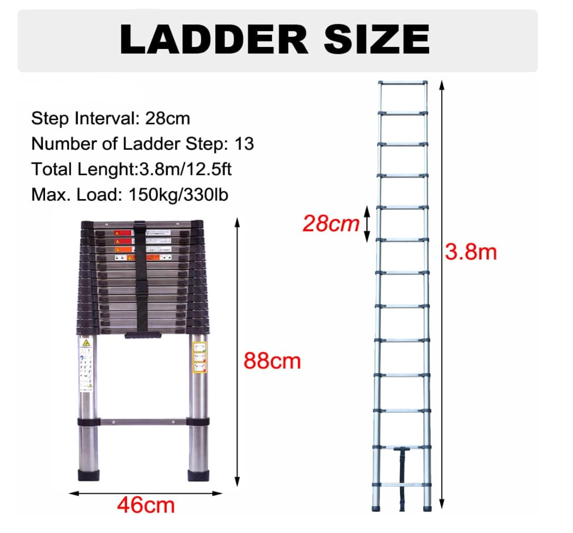 12.5ft Telescopic Ladder
