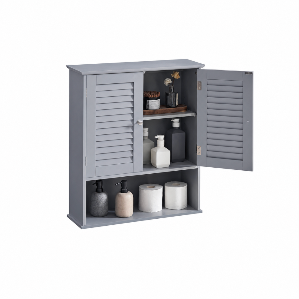 Gray Bathroom Wall Cabinet