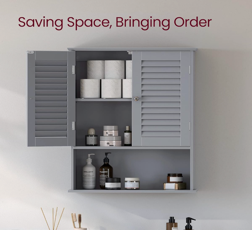 Gray Bathroom Wall Cabinet