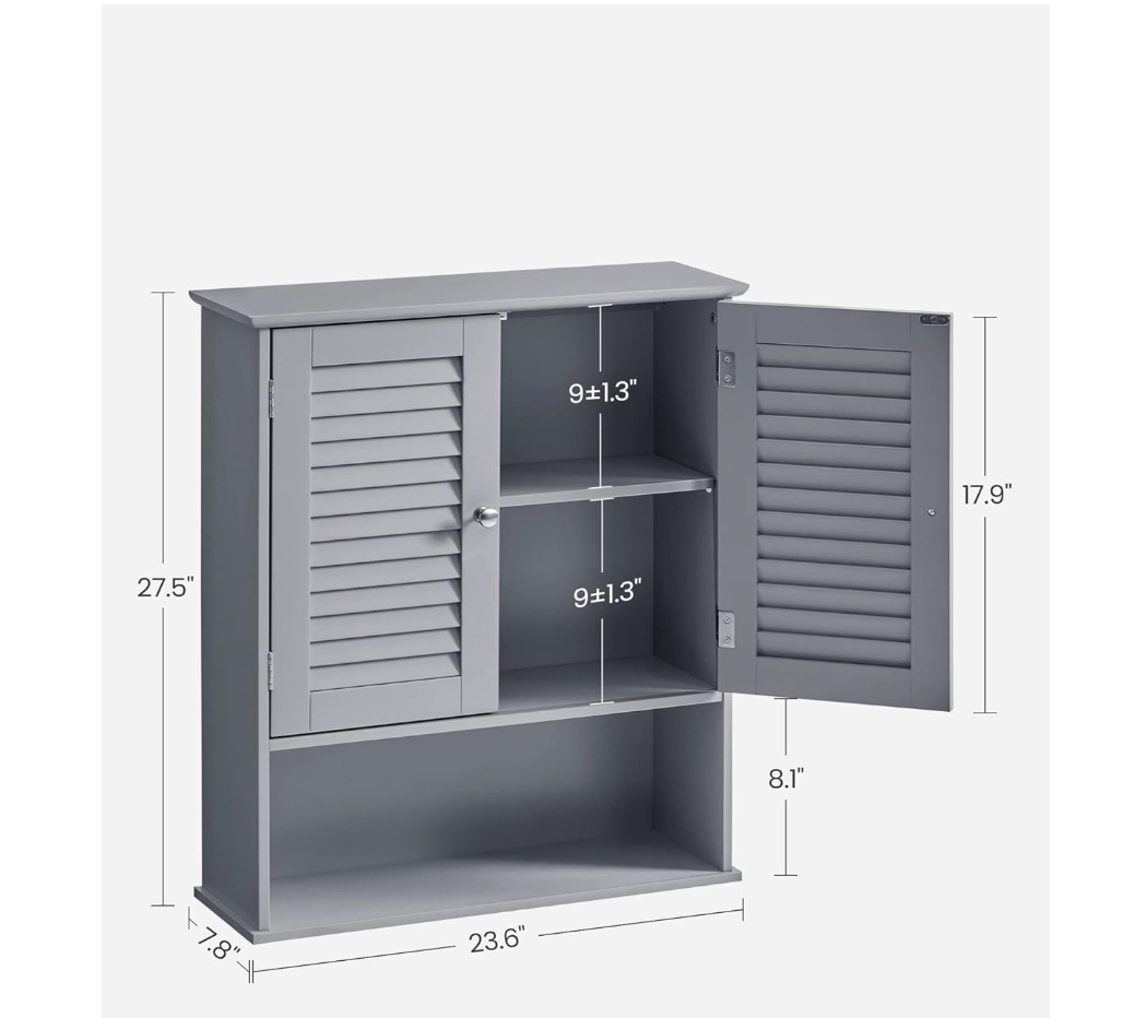Gray Bathroom Wall Cabinet