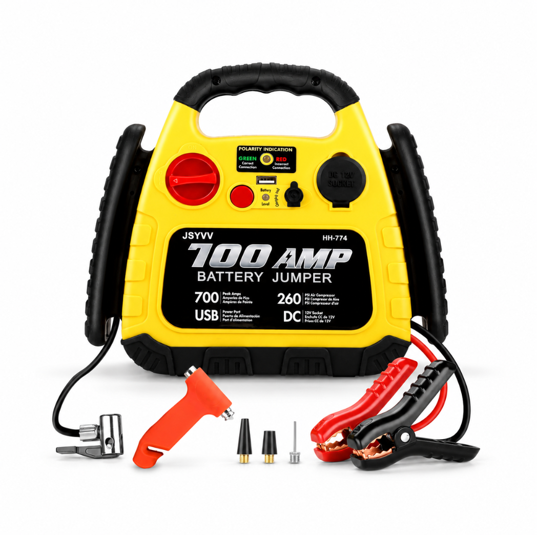4-in-1 Portable Car Jump Starter with Tire Inflator