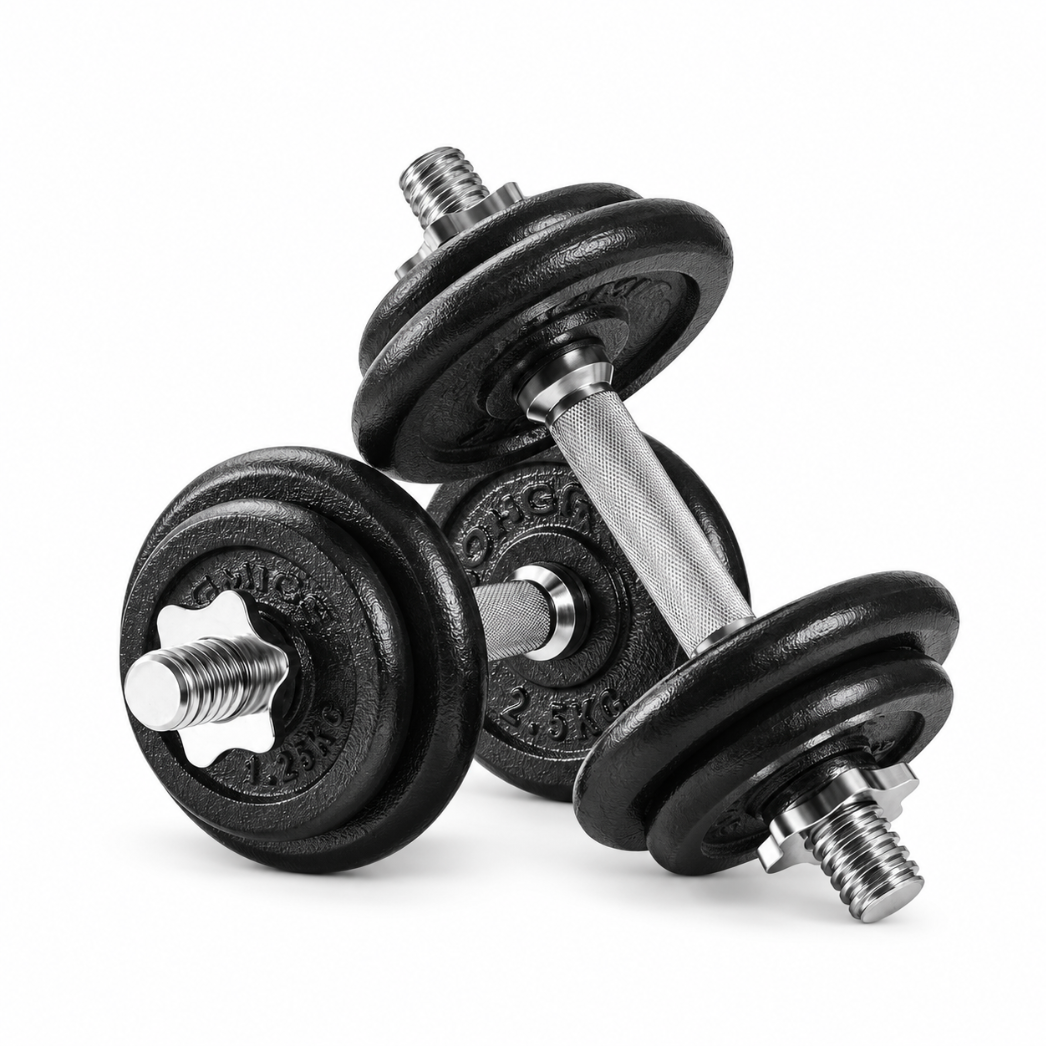Adjustable Cast Iron Dumbbell Set – 20 kg Pair